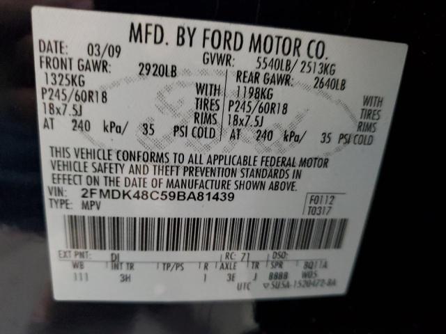 Photo 10 from auction – 2009 FORD EDGE SEL with VIN 2FMDK48C59BA81439