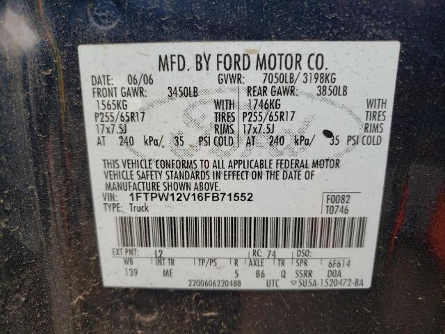 Photo 10 from auction – 2006 FORD F-150 with VIN 1FTPW12V16FB71552