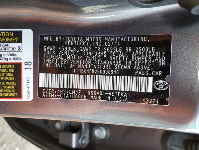 Photo 10 from auction – 2014 TOYOTA AVALON BAS with VIN 4T1BK1EB2EU098916