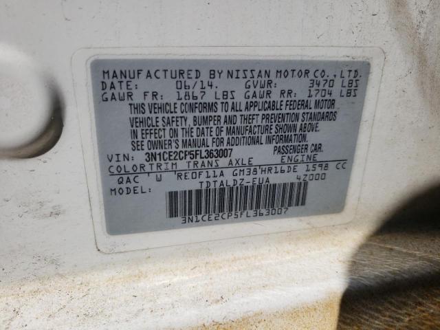 Photo 10 from auction – 2015 NISSAN VERSA NOTE with VIN 3N1CE2CP5FL363007