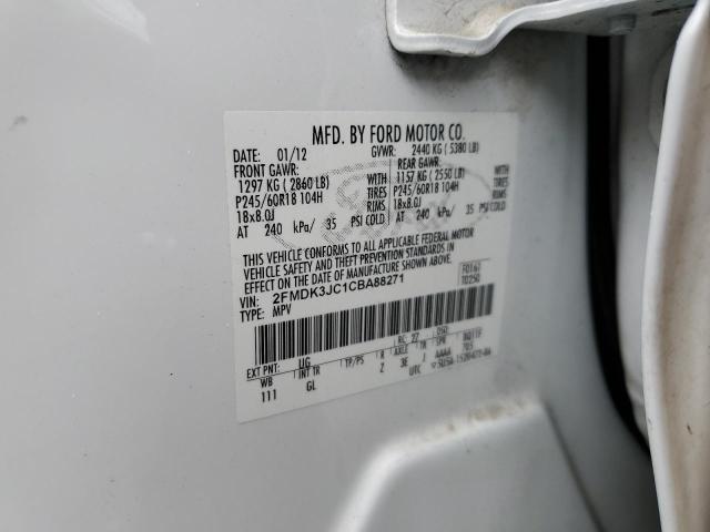 Photo 10 from auction – 2012 FORD EDGE SEL with VIN 2FMDK3JC1CBA88271