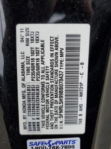 Photo 10 from auction – 2011 HONDA ODYSSEY TO with VIN 5FNRL5H99BB070437