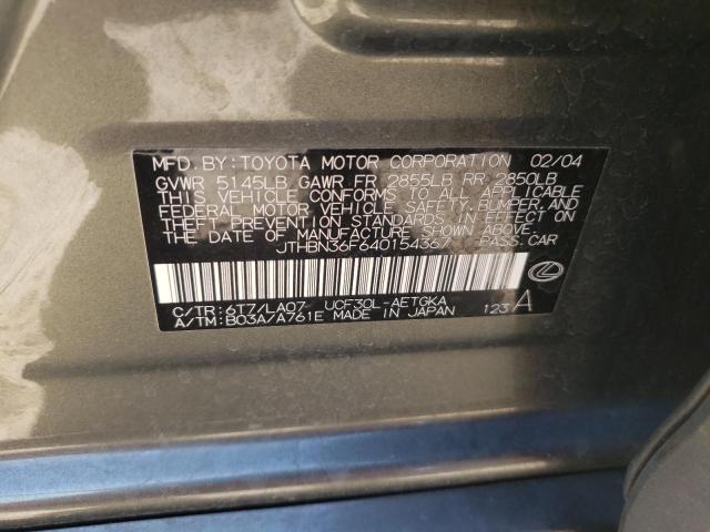 Photo 10 from auction – 2004 LEXUS LS 430 with VIN JTHBN36F640154367