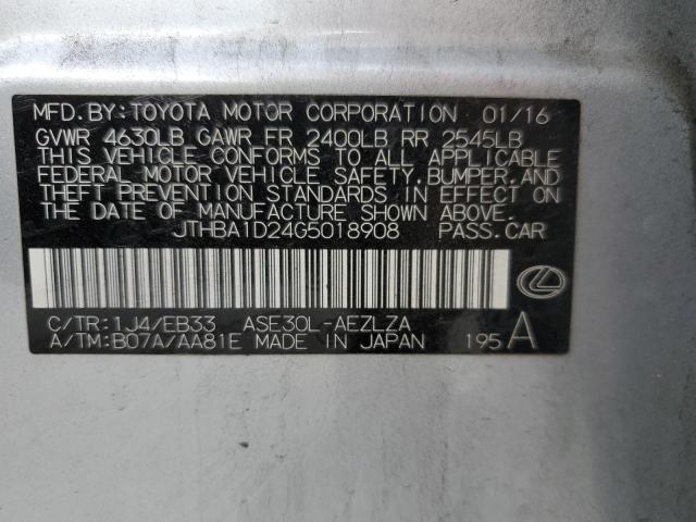 Photo 10 from auction – 2016 LEXUS IS 200T with VIN JTHBA1D24G5018908