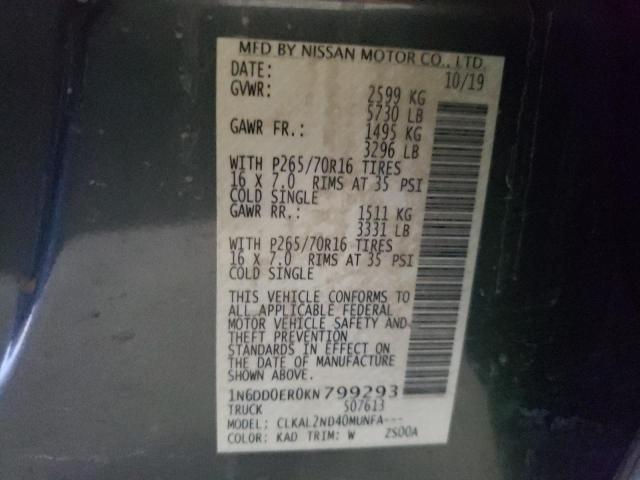 Photo 10 from auction – 2019 NISSAN FRONTIER S with VIN 1N6DD0ER0KN799293