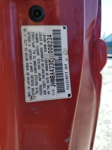 Photo 10 from auction – 1990 HONDA PRELUDE SI with VIN JHMBA4230LC008234