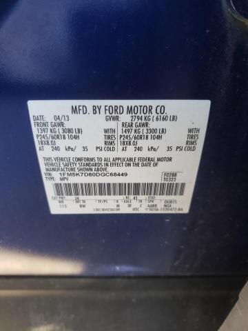 Photo 10 from auction – 2013 FORD EXPLORER X with VIN 1FM5K7D80DGC68449