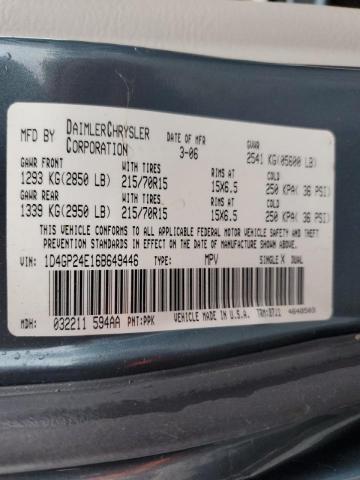 Photo 10 from auction – 2006 DODGE GRAND CARA with VIN 1D4GP24E16B649446