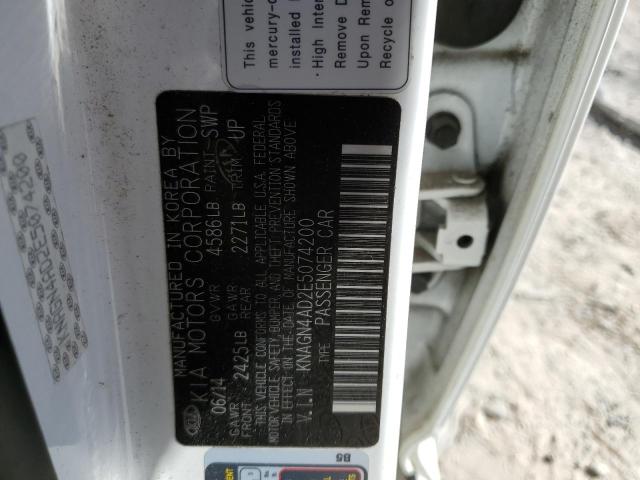 Photo 10 from auction – 2014 KIA OPTIMA HYB with VIN KNAGN4AD2E5074200