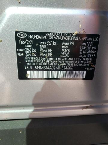 Photo 10 from auction – 2021 HYUNDAI SANTA FE S with VIN 5NMS14AJ2MH334606