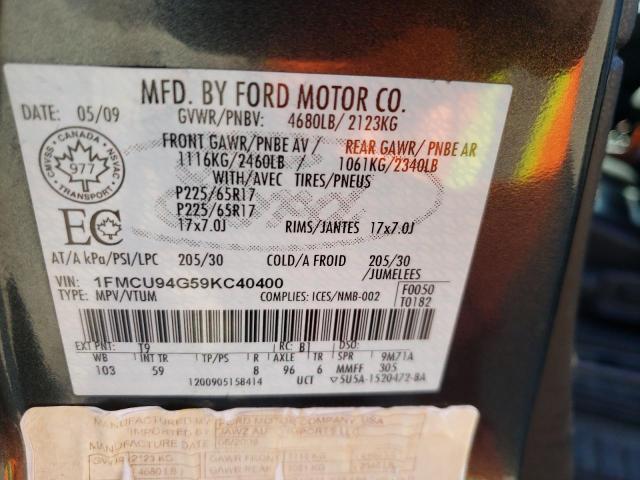 Photo 10 from auction – 2009 FORD ESCAPE LIM with VIN 1FMCU94G59KC40400