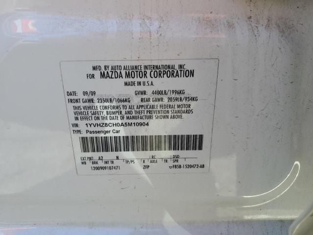 Photo 10 from auction – 2010 MAZDA 6 I with VIN 1YVHZ8CH0A5M10904