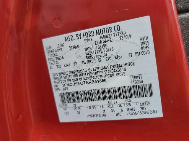 Photo 10 from auction – 2010 FORD ESCAPE LIM with VIN 1FMCU9EG7AKB51866