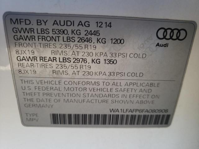 Photo 10 from auction – 2015 AUDI Q5 PREMIUM with VIN WA1LFAFP6FA080908