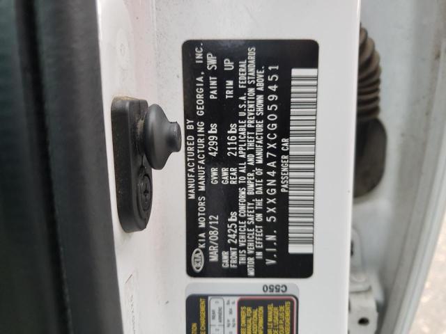 Photo 10 from auction – 2012 KIA OPTIMA EX with VIN 5XXGN4A7XCG059451