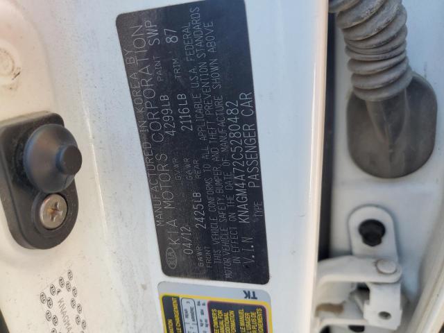 Photo 10 from auction – 2012 KIA OPTIMA with VIN KNAGM4A72C5280482