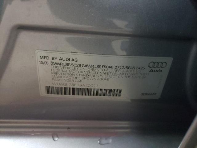 Photo 10 from auction – 2006 AUDI S4 QUATTRO with VIN WUAGL78E16A700131