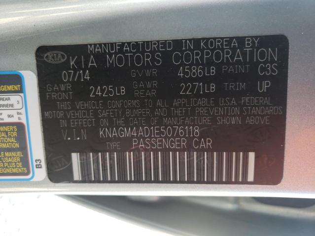 Photo 10 from auction – 2014 KIA OPTIMA HYB with VIN KNAGM4AD1E5076118