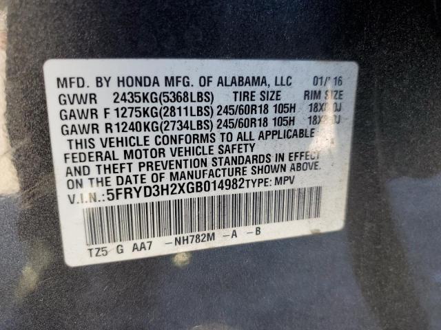 Photo 10 from auction – 2016 ACURA MDX with VIN 5FRYD3H2XGB014982