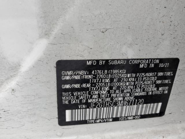 Photo 10 from auction – 2021 SUBARU CROSSTREK with VIN JF2GTHSC3MH671120