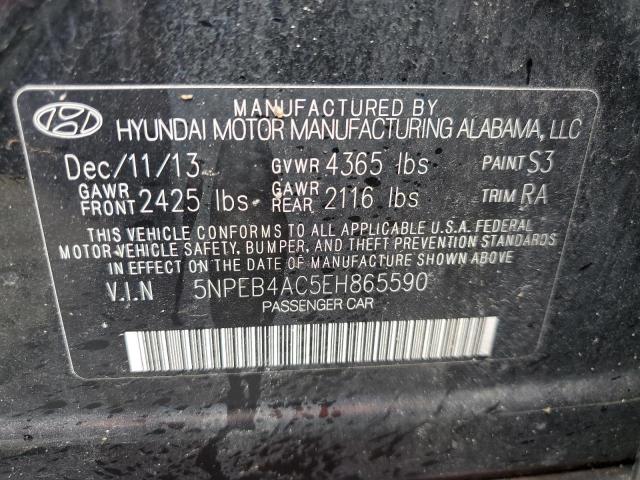 Photo 10 from auction – 2014 HYUNDAI SONATA GLS with VIN 5NPEB4AC5EH865590