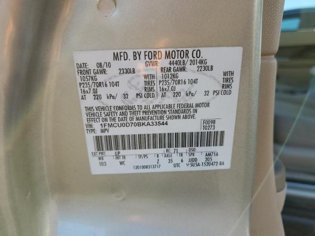 Photo 10 from auction – 2011 FORD ESCAPE XLT with VIN 1FMCU0D70BKA33544