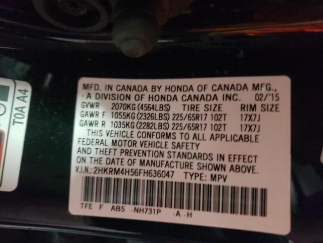 Photo 10 from auction – 2015 HONDA CR-V EX with VIN 2HKRM4H56FH636047