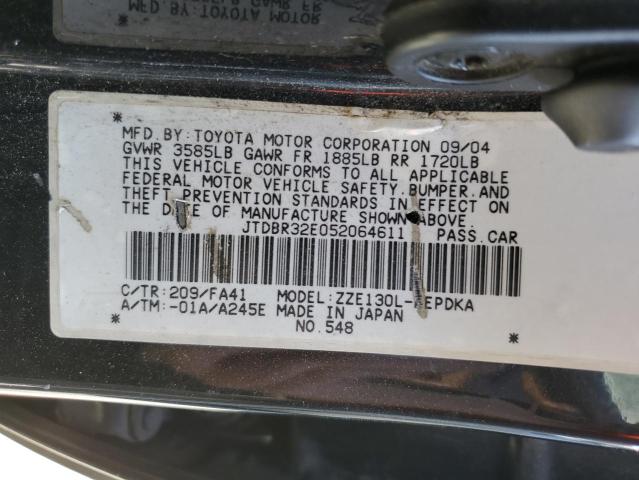 Photo 10 from auction – 2005 TOYOTA COROLLA CE with VIN JTDBR32E052064611