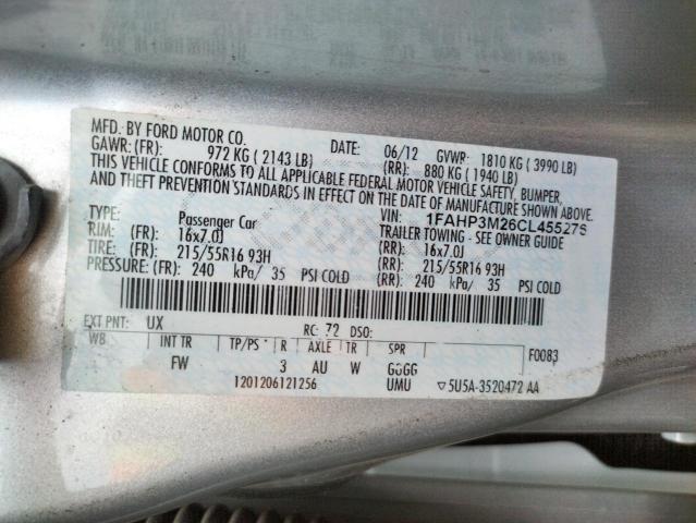 Photo 10 from auction – 2012 FORD FOCUS SEL with VIN 1FAHP3M26CL455276