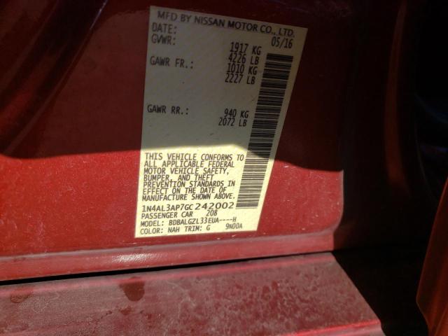 Photo 10 from auction – 2016 NISSAN ALTIMA 2.5 with VIN 1N4AL3AP7GC242002