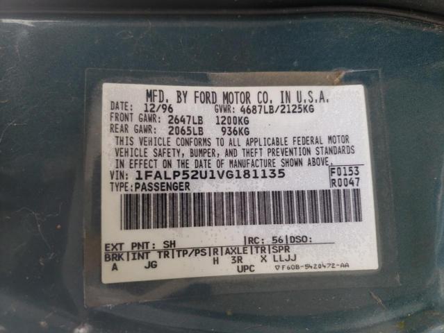 Photo 10 from auction – 1997 FORD TAURUS GL with VIN 1FALP52U1VG181135