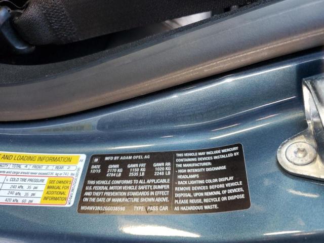 Photo 10 from auction – 2016 BUICK CASCADA 1S with VIN W04WV3N52GG038598