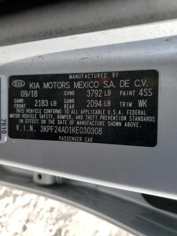 Photo 10 from auction – 2019 KIA FORTE FE with VIN 3KPF24AD1KE030308