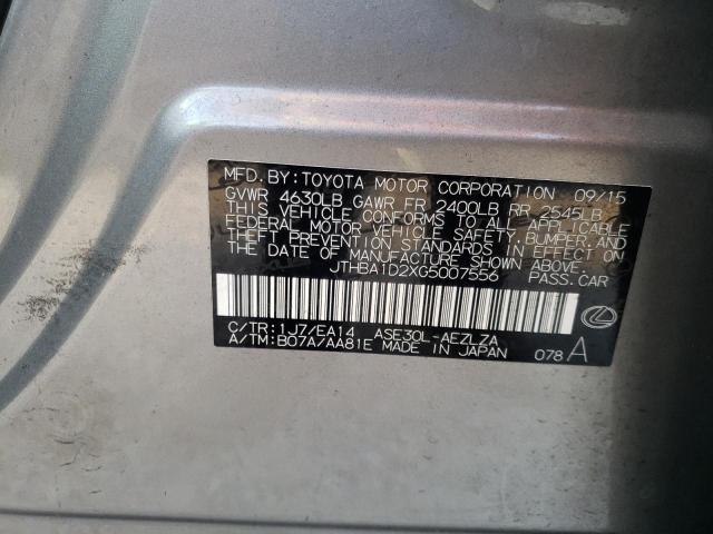 Photo 10 from auction – 2016 LEXUS IS 200T with VIN JTHBA1D2XG5007556