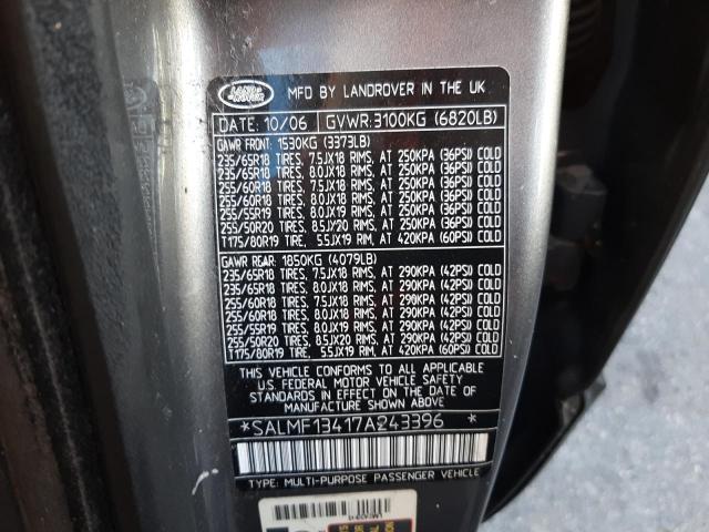 Photo 10 from auction – 2007 LAND ROVER RANGE ROVE with VIN SALMF13417A243396