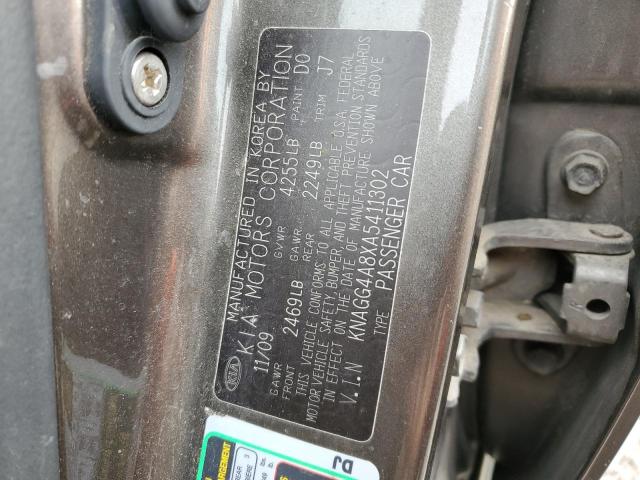 Photo 10 from auction – 2010 KIA OPTIMA LX with VIN KNAGG4A8XA5411302