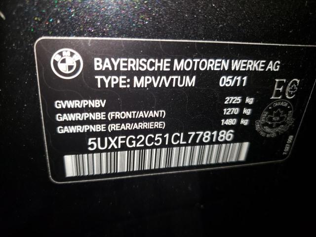 Photo 10 from auction – 2012 BMW X6 XDRIVE3 with VIN 5UXFG2C51CL778186