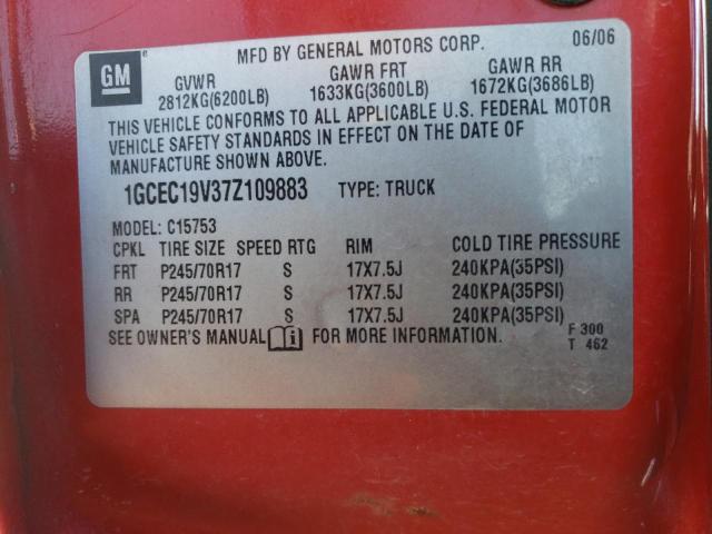 Photo 10 from auction – 2007 CHEVROLET SILVERADO with VIN 1GCEC19V37Z109883