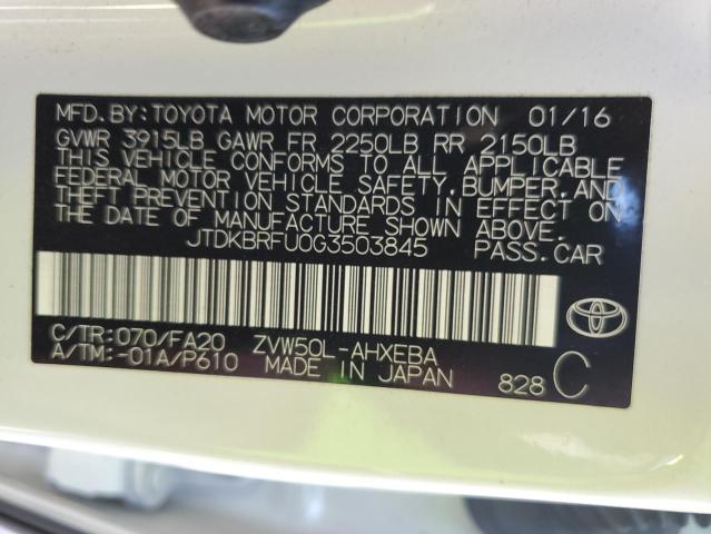 Photo 10 from auction – 2016 TOYOTA PRIUS with VIN JTDKBRFU0G3503845