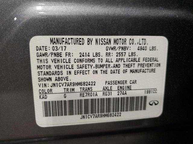 Photo 10 from auction – 2017 INFINITI Q50 BASE with VIN JN1CV7AR9HM682422