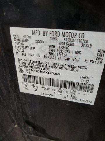 Photo 10 from auction – 2010 FORD F150 with VIN 1FTMF1C86AKE53259