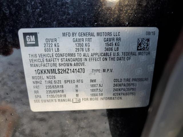 Photo 10 from auction – 2017 GMC ACADIA SLT with VIN 1GKKNMLS2HZ141470