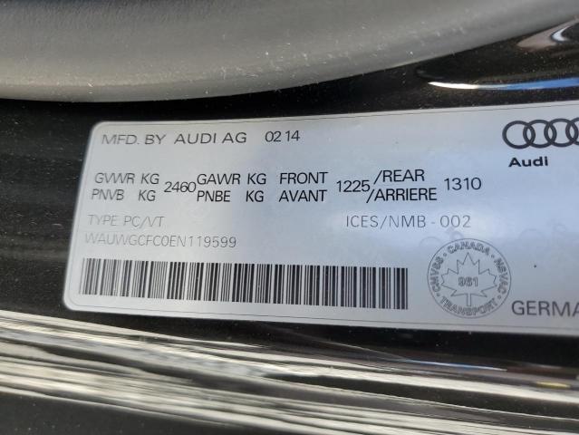 Photo 10 from auction – 2014 AUDI A7 QUATTRO with VIN WAUWGCFC0EN119599