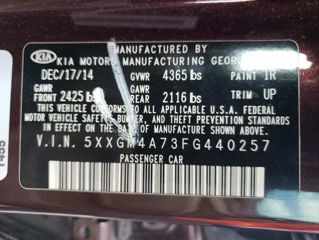 Photo 10 from auction – 2015 KIA OPTIMA LX with VIN 5XXGM4A73FG440257