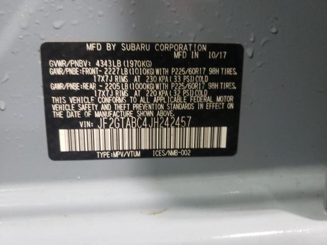 Photo 10 from auction – 2018 SUBARU CROSSTREK with VIN JF2GTABC4JH242457