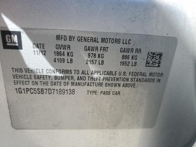 Photo 10 from auction – 2013 CHEVROLET CRUZE LT with VIN 1G1PC5SB7D7189138