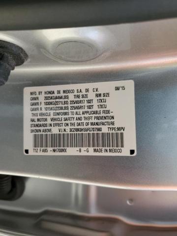 Photo 10 from auction – 2015 HONDA CR-V EX with VIN 3CZRM3H55FG707980