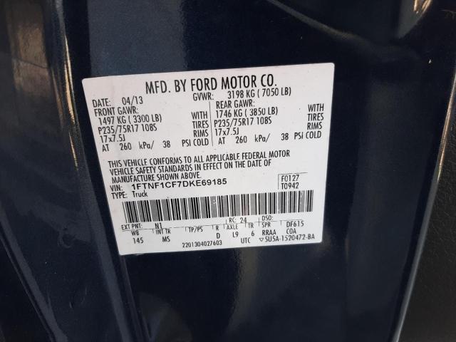 Photo 10 from auction – 2013 FORD F150 with VIN 1FTNF1CF7DKE69185
