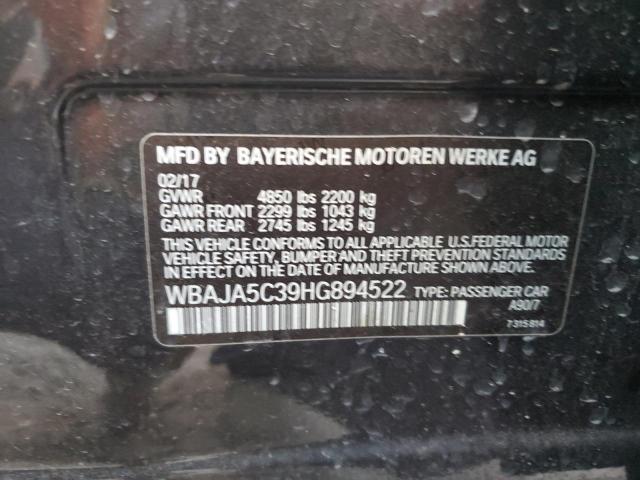 Photo 10 from auction – 2017 BMW 530 I with VIN WBAJA5C39HG894522