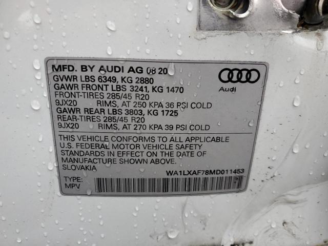 Photo 10 from auction – 2021 AUDI Q7 PREMIUM with VIN WA1LXAF78MD011453